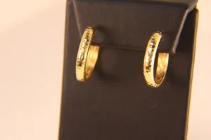 240 10024 Hammered Gold Hoops