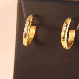 240 10024 Hammered Gold Hoops