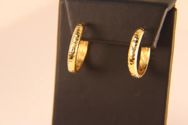 240 10024 Hammered Gold Hoops