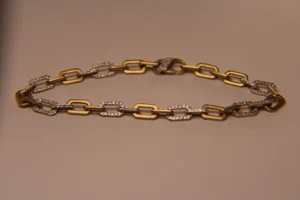 325 10010 Matte Gold And Dia Link