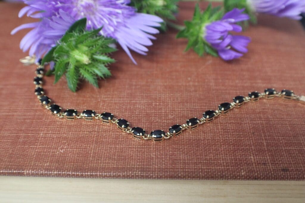 10KY Onyx Tennis Bracelet 7"