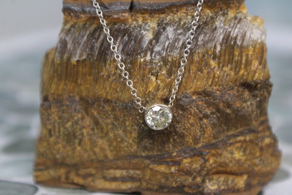 14KW Diamond Bezel 16-18" Cable Chain .50ct