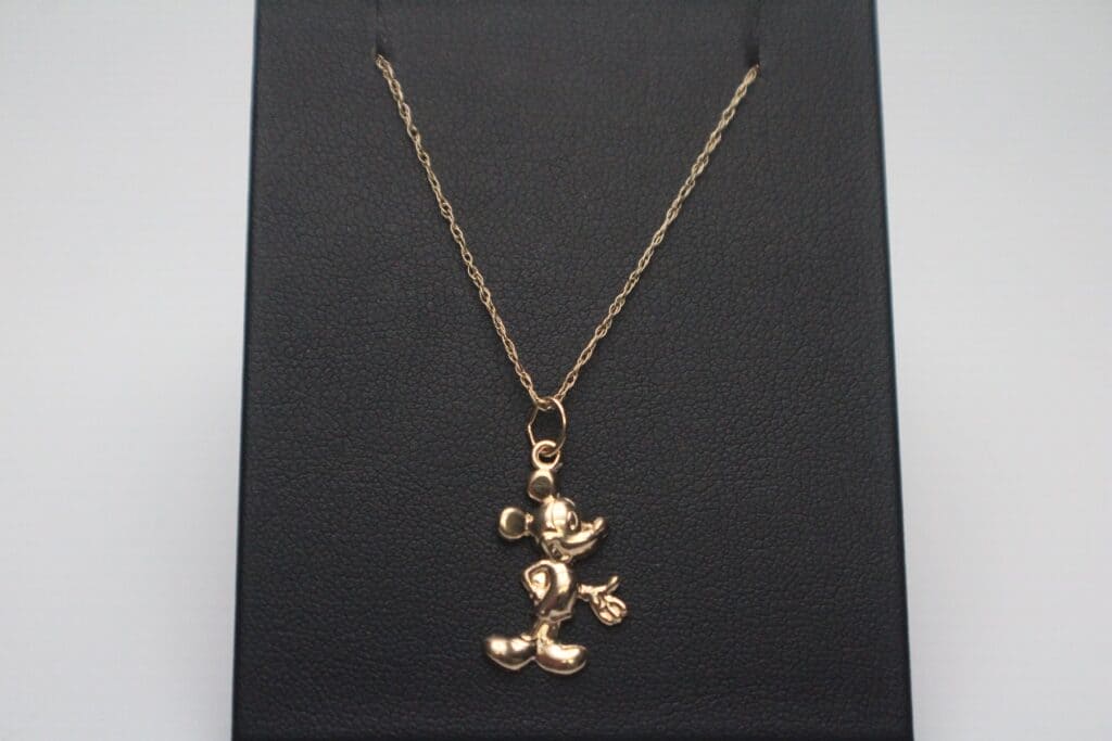14KY Mickey Mouse Charm on a 14KY 20" Rope Chain